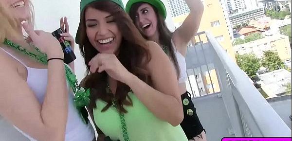  Gorgeous babes hot orgy in St Patricks Day